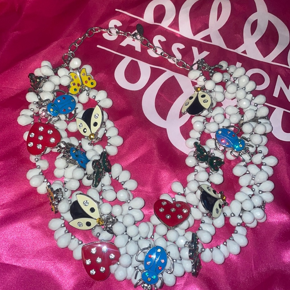 Vintage Sassy Jones Love Bug necklace